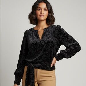 Do+Be black velvet blouse